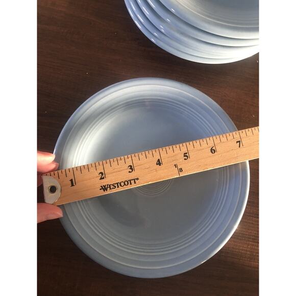 Set Of 7 Fiesta Ware Periwinkle Salad Dessert Plates 7.25" USA HLC - Picture 7 of 8